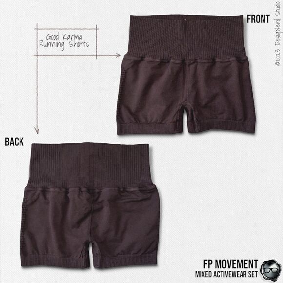 FP MOVEMENT IVORY CUT IT OUT SHORT SLEEVE TOP + FUDGE GOOD KARMA RUNNING SHORTS - Picture 9 of 16